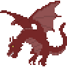 Pixel-art red dragon — the final boss of Habit Slayer